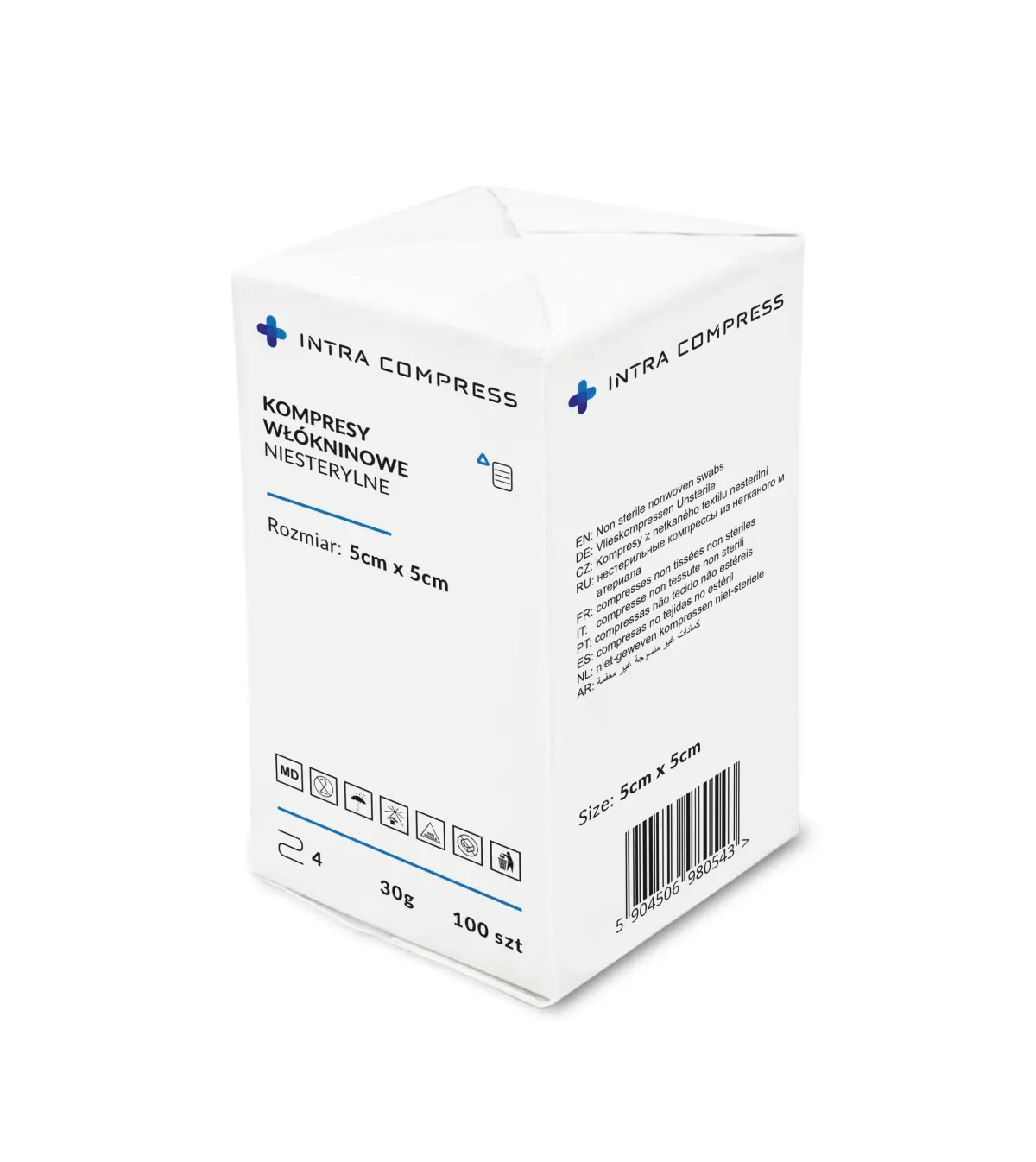 Kompres włókninowy niejałowy 5x5cm 100 szt. Intra Compress